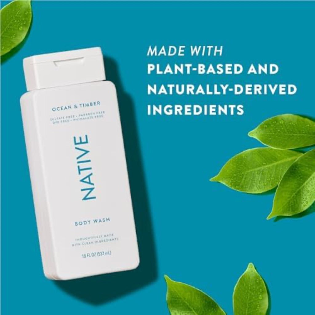 Native Body Wash - Ocean & Timber, 18 fl. oz.