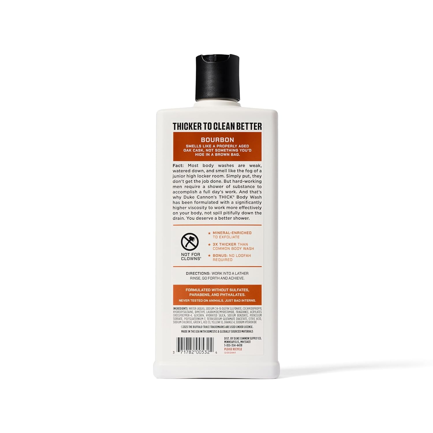 Duke Cannon Supply Co. Thick High Viscosity Men's Body Wash - Bourbon (Oak Barrels + Aged Spirits) 18 fl. oz.