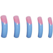 Beauty Nails Square-Tip Long Curved Press on Nails - Blue/Pink French Tips, 20pcs.