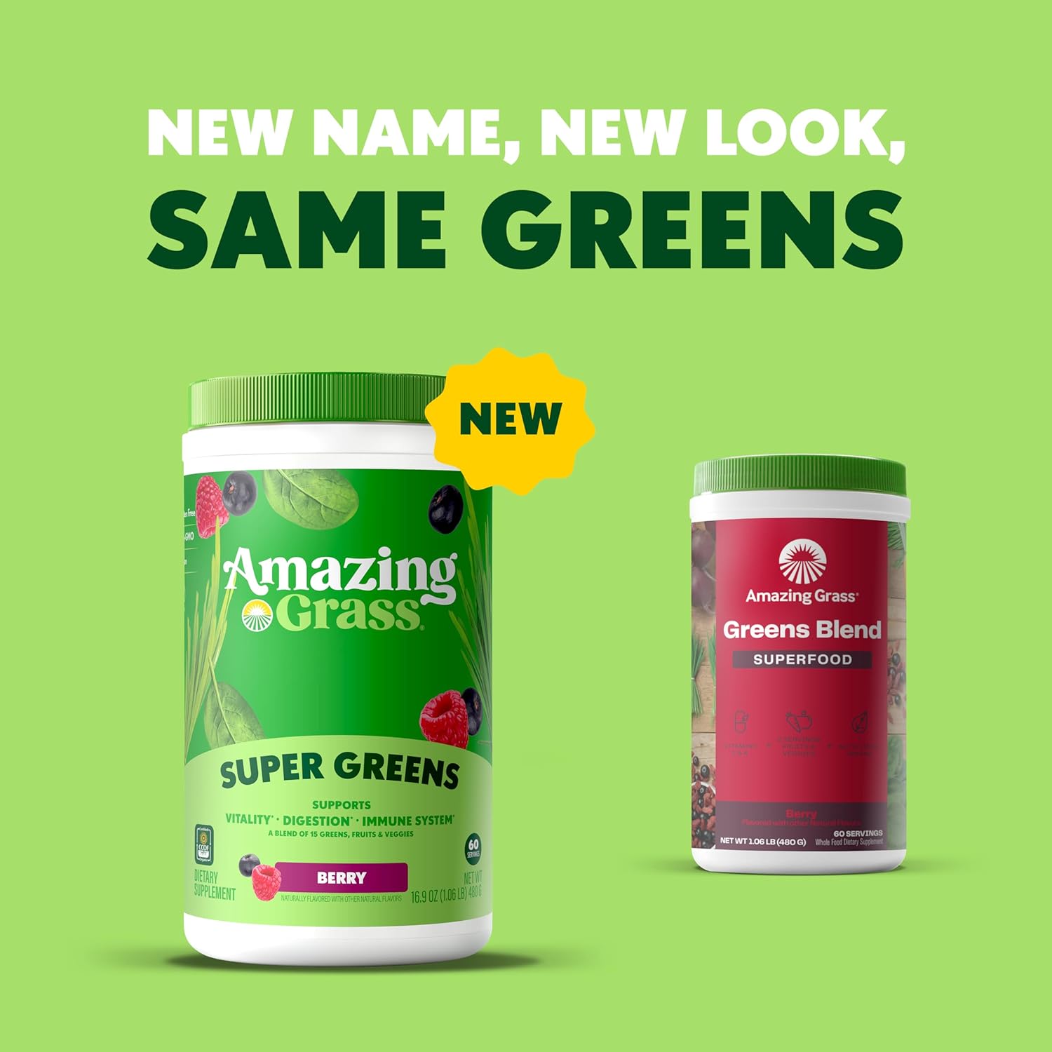 Amazing Grass Greens Blend Superfood Powder - Berry, 60 Svgs.