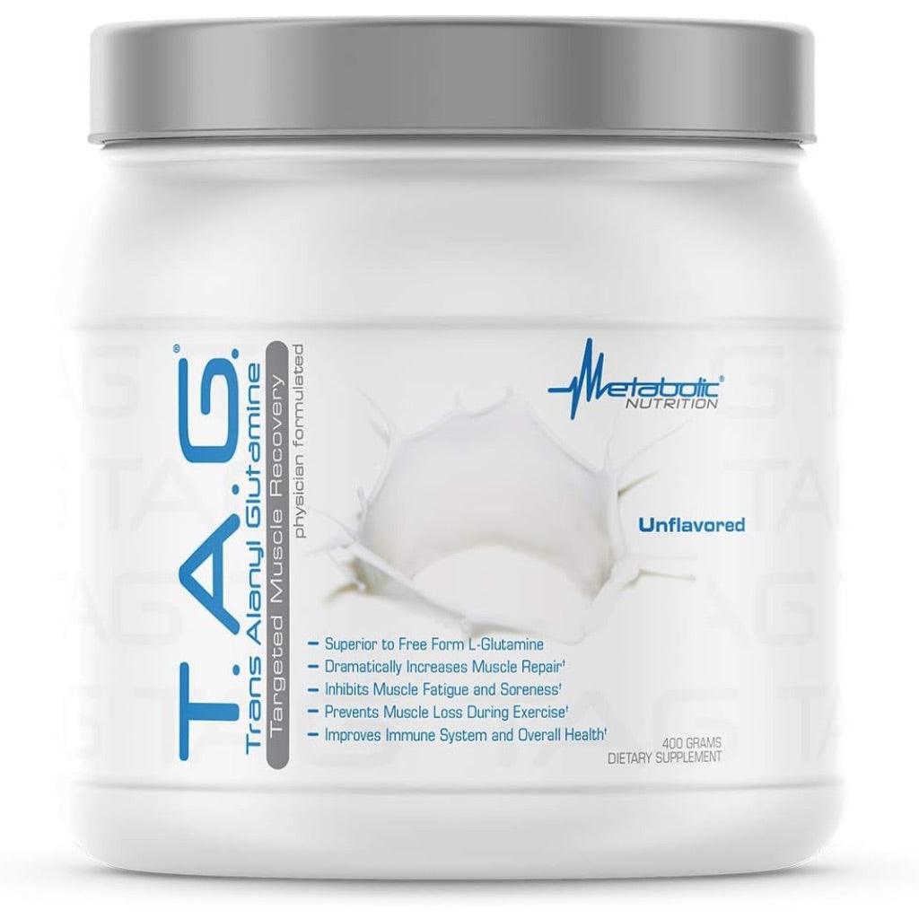 Metabolic Nutrition TAG Trans Alanyl Glutamine, 100% L-Glutamine Peptide Powder - Unflavored, 40 Svgs.