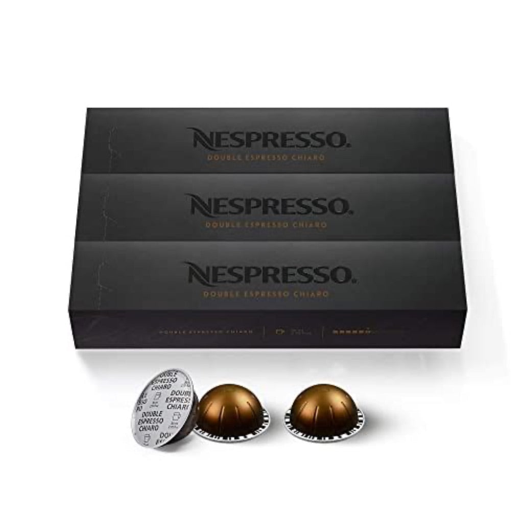 Nespresso Vertuo Capsules Double Espresso Chiaro Coffee, 30ct