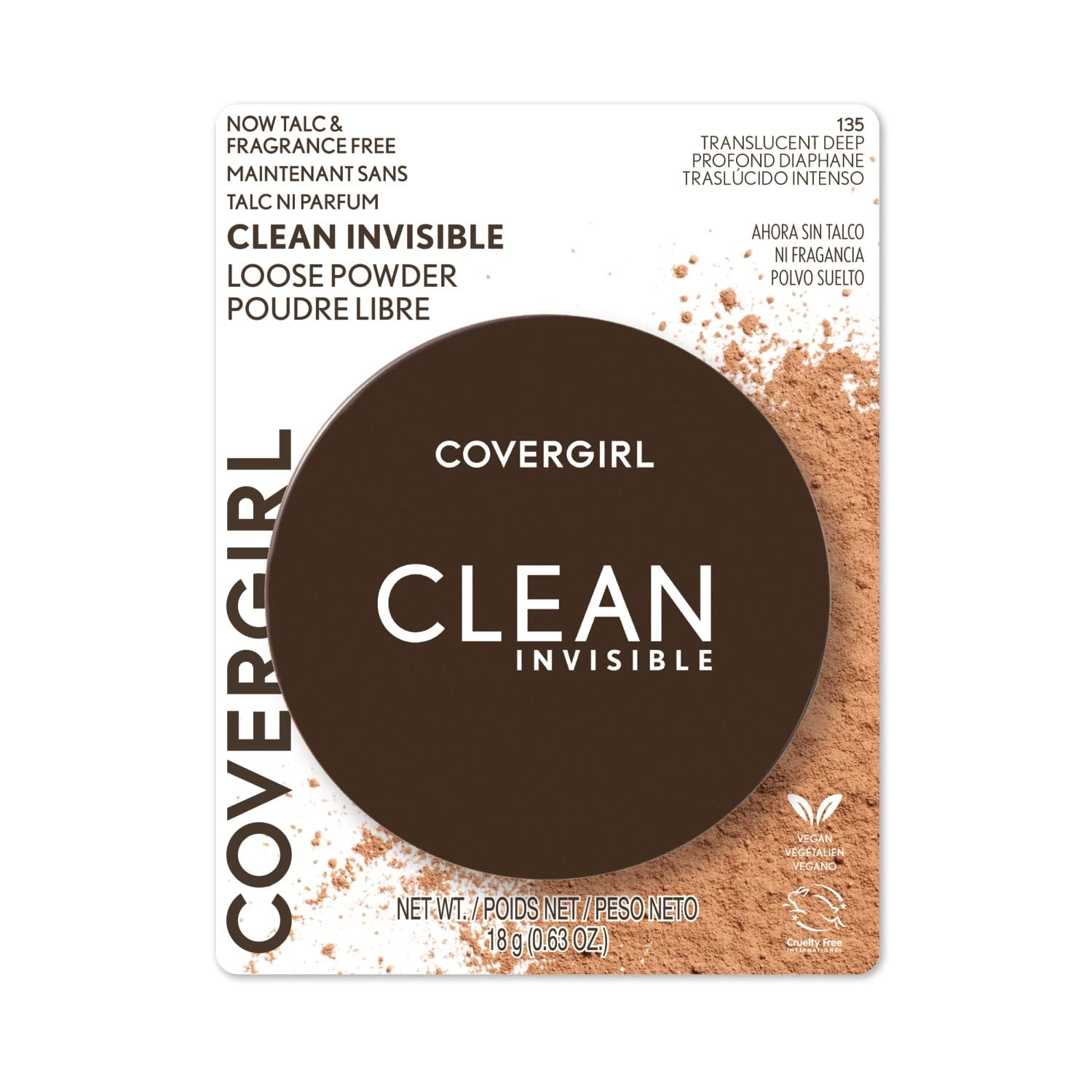 CoverGirl Clean Invisible Loose Setting Powder - 135 Translucent Deep, 0.63oz