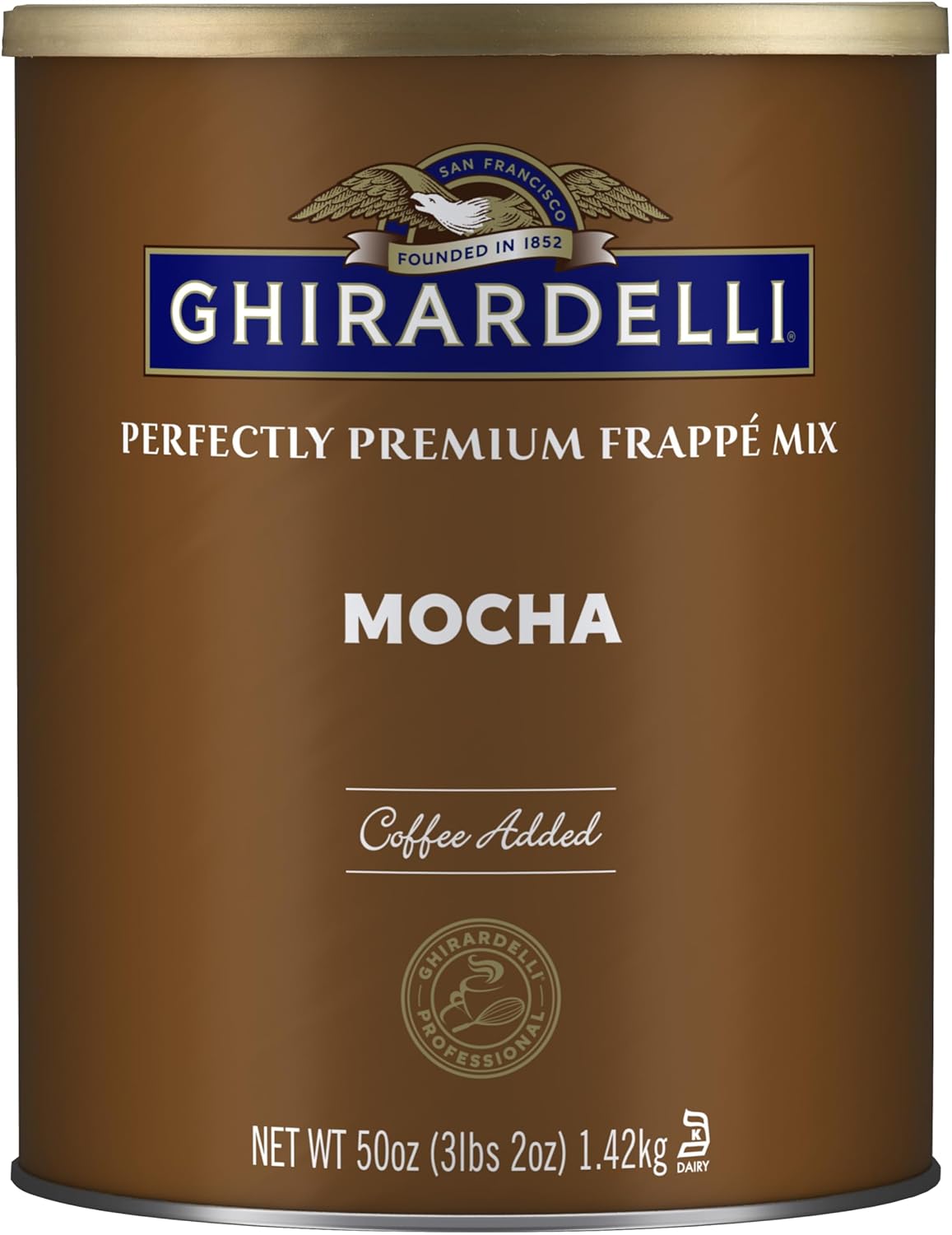 Ghirardelli Mocha Frappe Powder with Coffee Added, 50oz