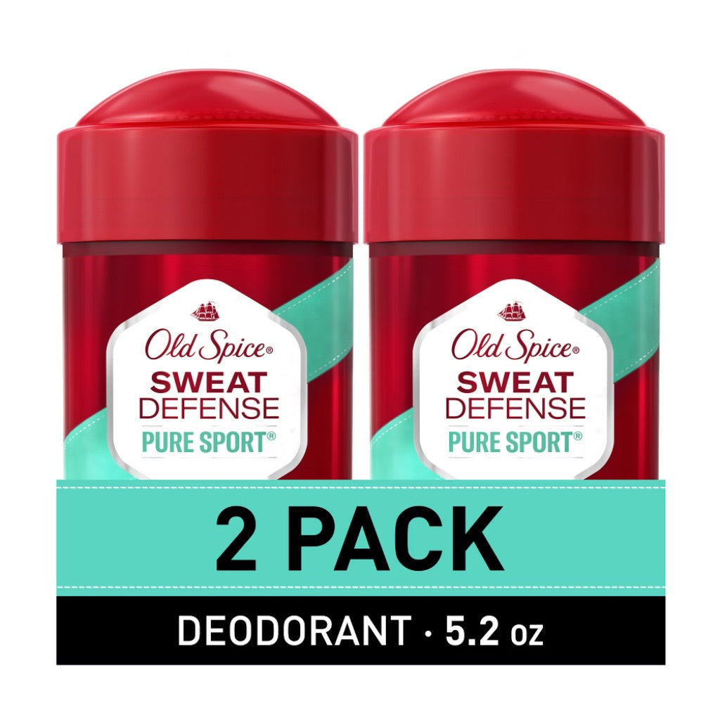 Old Spice Men's Sweat Defense Invisible Solid Antiperspirant Deodorant Stick - Pure Sport Plus, 2.6 oz (2 Pack)
