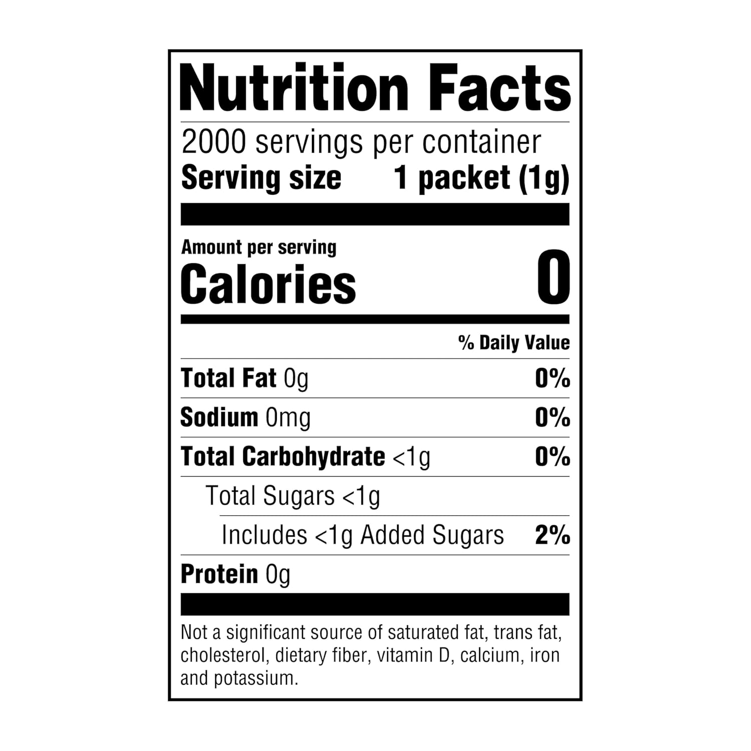 Happy Belly Zero Calorie Yellow Sucralose Sweetener, 2000 Packets