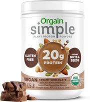 Orgain Organic Simple Vegan Plant-Based Protein Powder - Creamy Chocolate, 1.25lbs