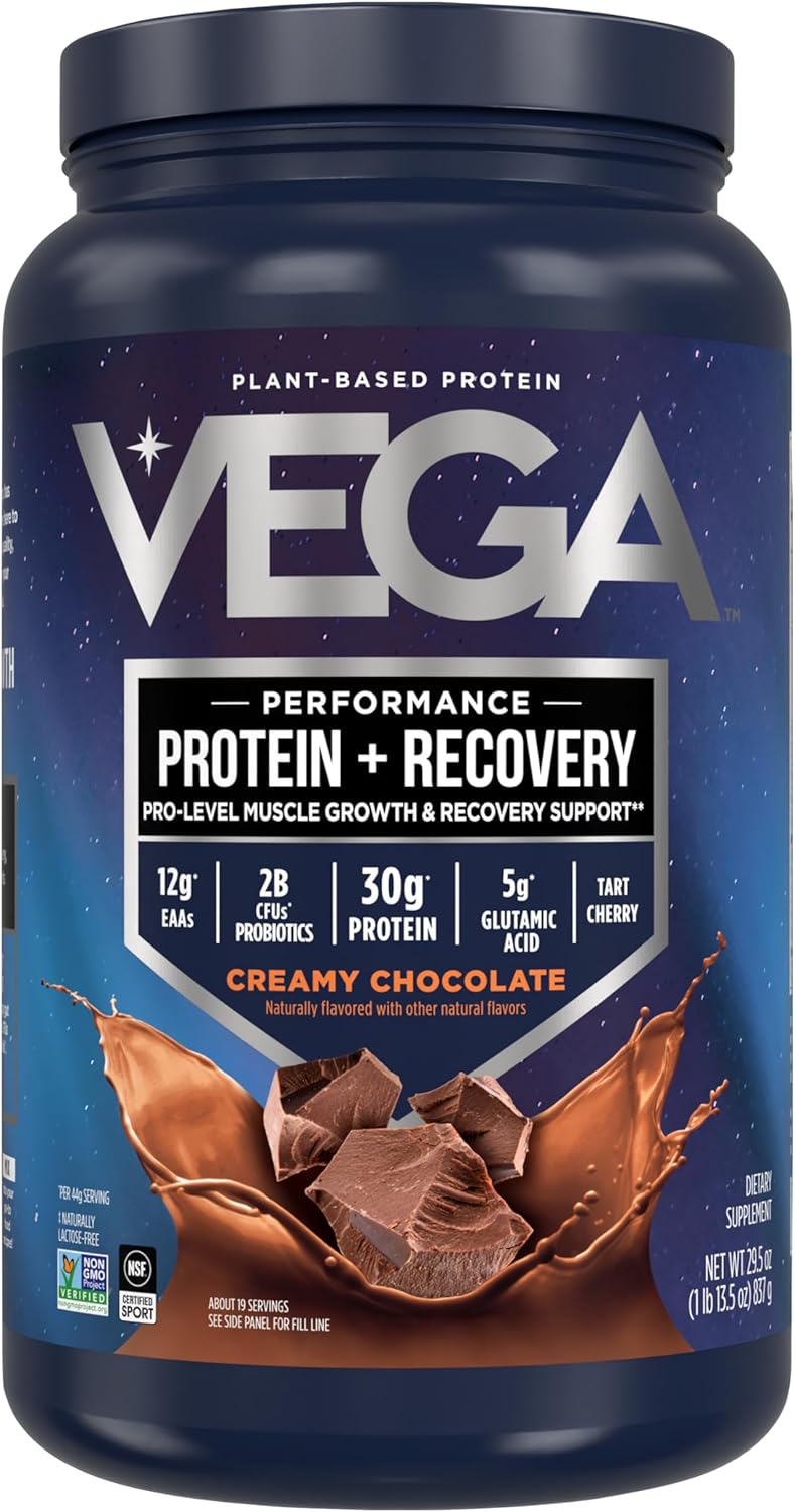 Vega Sport Vegan Protein + Recovery Powder - Creamy Chocolate, 29.5 oz.