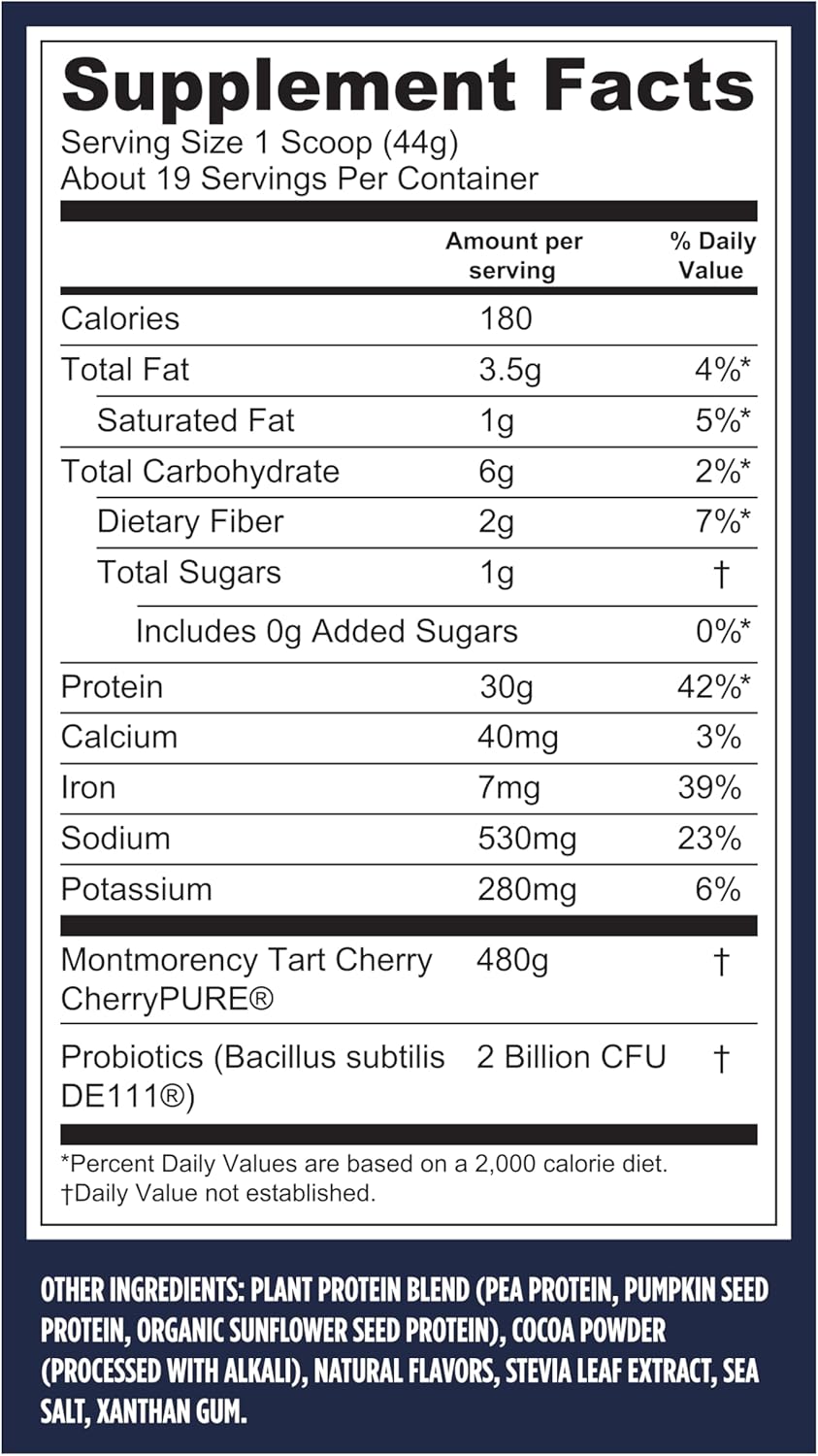 Vega Sport Vegan Protein + Recovery Powder - Creamy Chocolate, 29.5 oz.