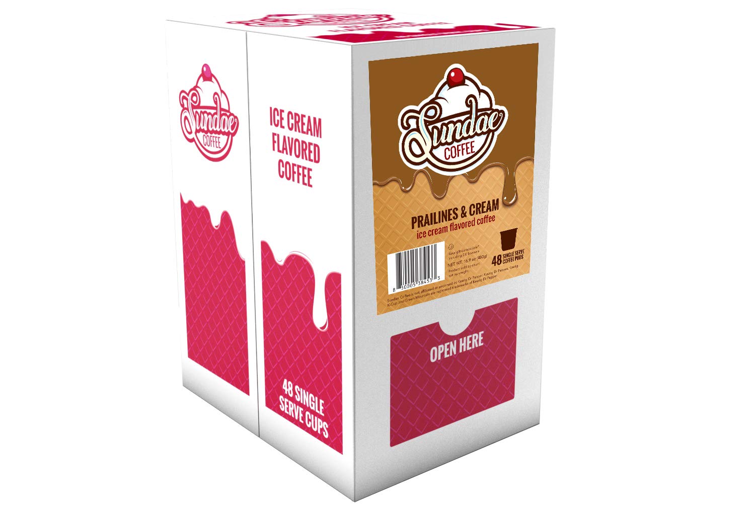 Sundae Coffee Pralines & Cream Keurig K-Cup Coffee Pods, 48ct