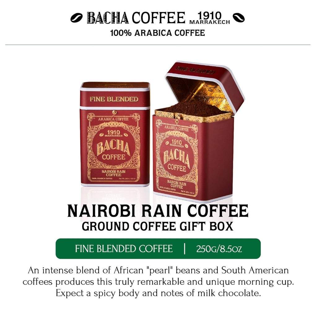 Bacha Coffee Signature Nomad Nairobi Rain Medium Dark Ground Coffee, 8.8oz