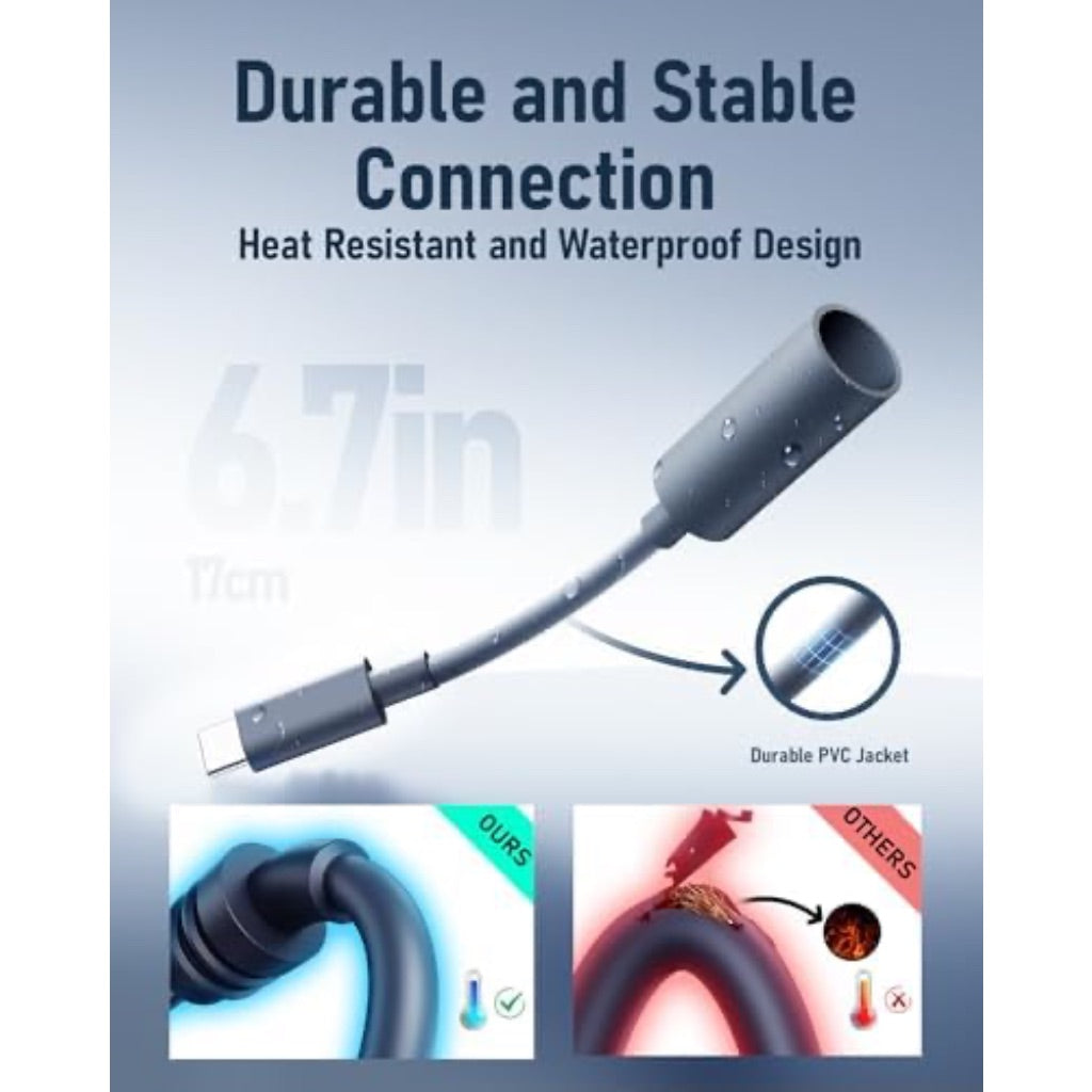 Starlink Mini USB C to DC Extension Cable 18CM, Waterproof Power Converter Adapter, USB C Power Cable,Replacement Accessories for Starlink Mini, Compatible with 65W Power Bank/Charger Block