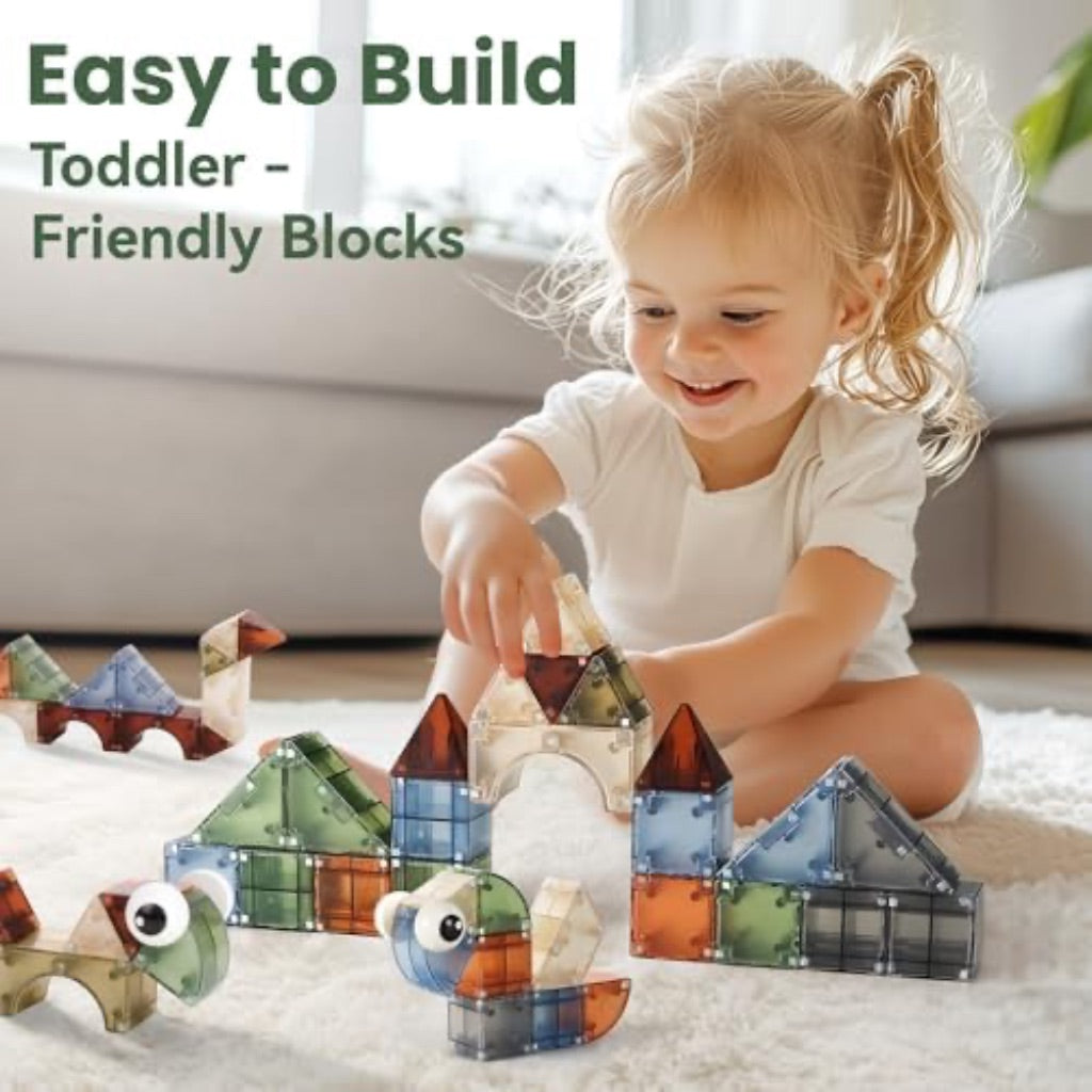 iPlay iLearn Kids Magnetic Building Blocks - 62pcs