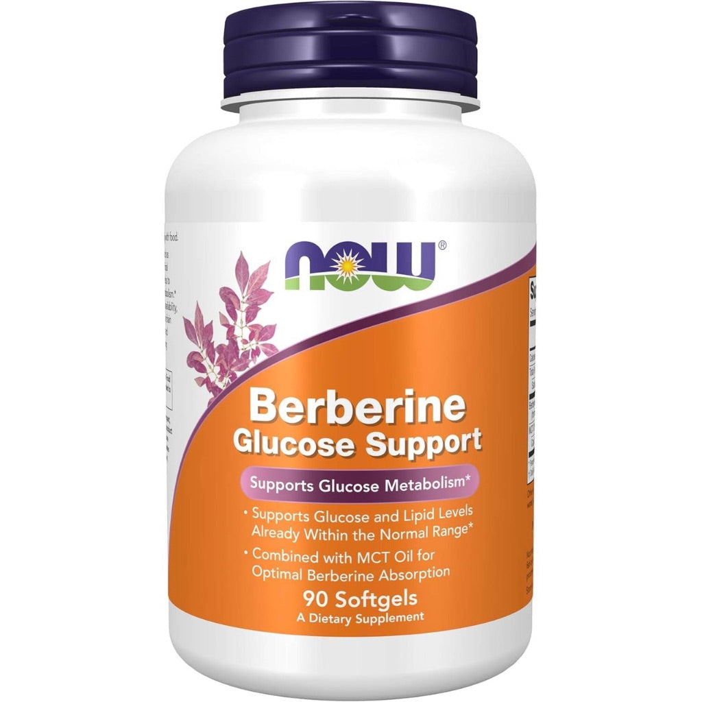 NOW Supplements Berberine Glucose Support with MCT Oil - 90 Softgels