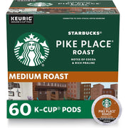 Starbucks Pike Place Medium Roast Keurig K-Cup Coffee Pods, 60ct