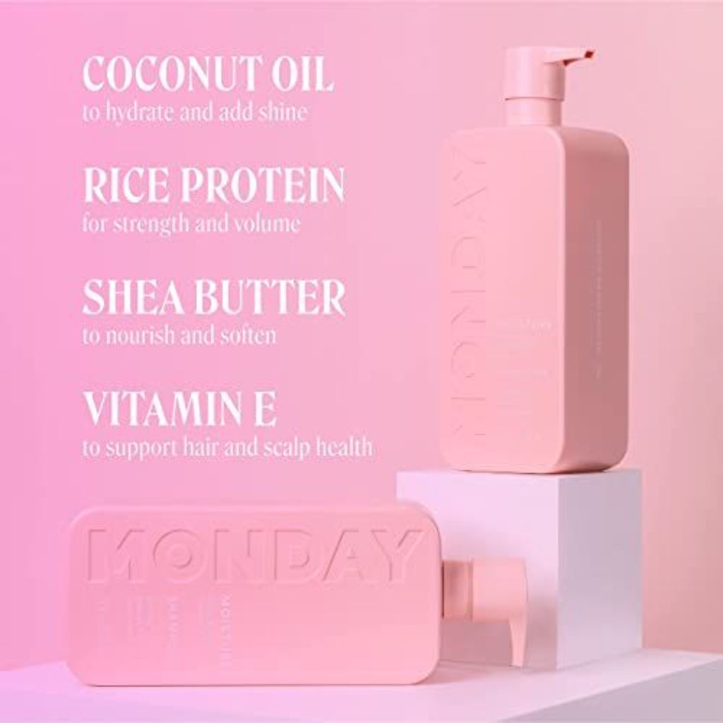 MONDAY HAIRCARE Moisture Shampoo + Conditioner Duo for Dry, Coarse, Stressed, Coily & Curly Hair - 12 fl. oz.