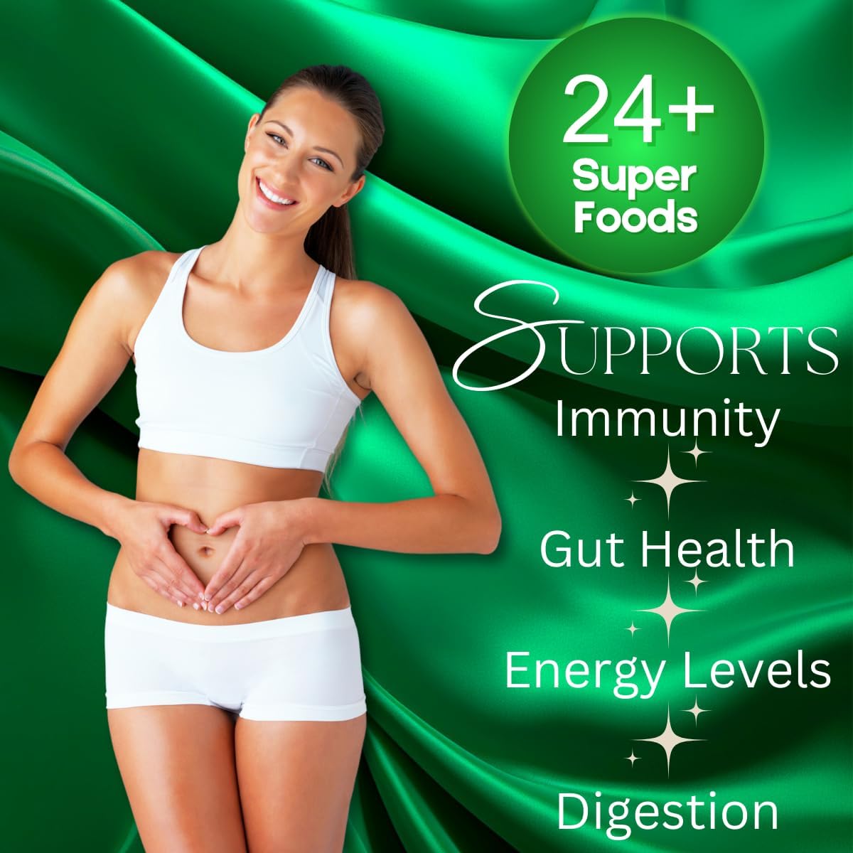 Morning Medic Super Greens Powder with 24+ Superfoods - Apple Cinnamon, 9.6 oz