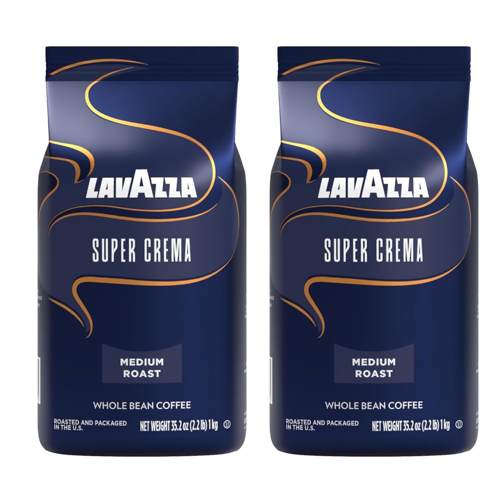Lavazza Super Crema Espresso Whole Bean Coffee - 2.2lb Bag (2 Pack)