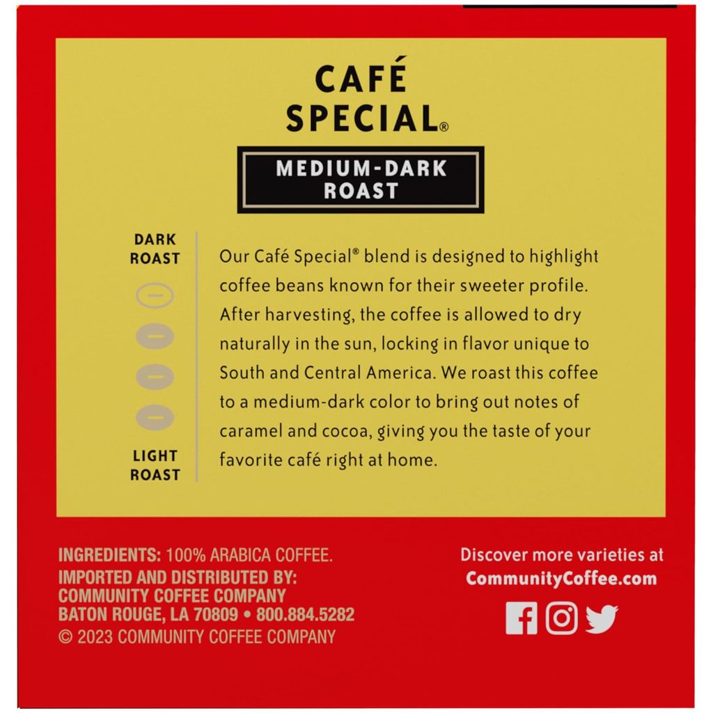 Community Coffee Cafe Special Medium-Dark Roast Keurig K-Cup Coffee Pods, 72ct