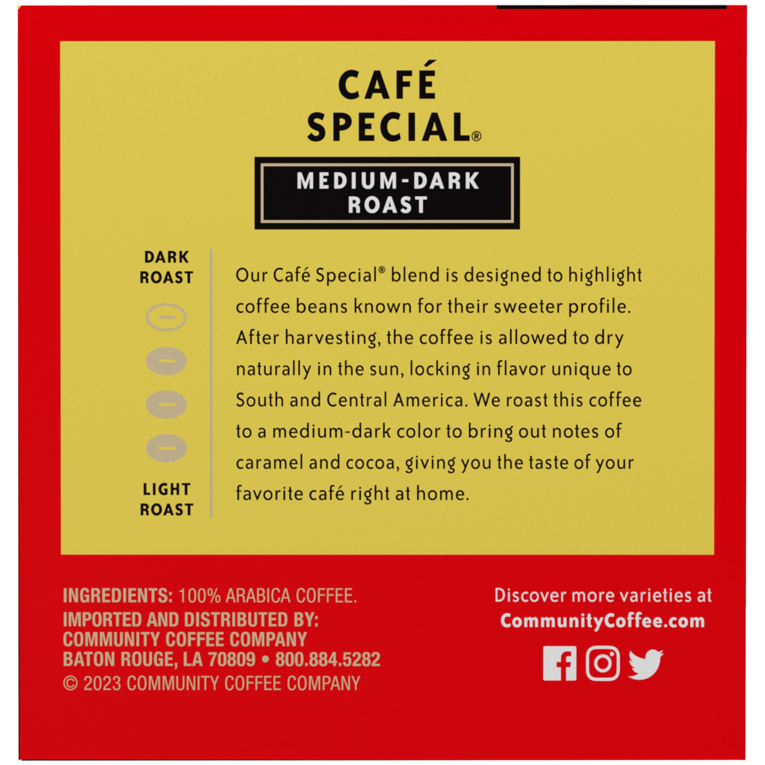 Community Coffee Cafe Special Medium-Dark Roast Keurig K-Cup Coffee Pods, 72ct