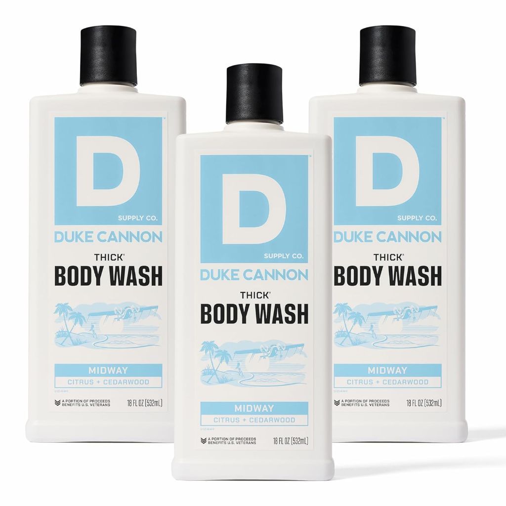 3 Pack Duke Cannon Supply Co. Thick High Viscosity Men's Body Wash - Midway (Citrus + Cedarwood) 18 fl oz (3pk)