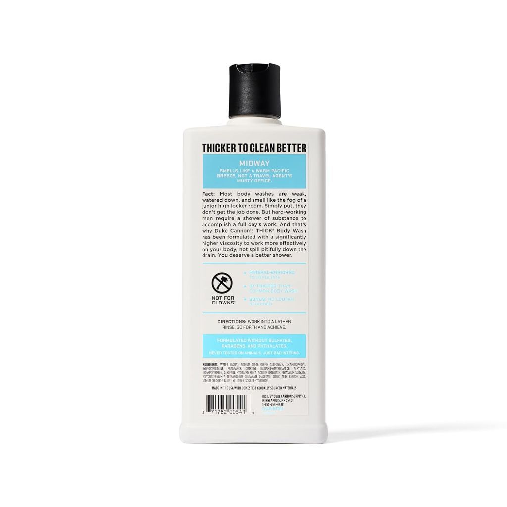 3 Pack Duke Cannon Supply Co. Thick High Viscosity Men's Body Wash - Midway (Citrus + Cedarwood) 18 fl oz (3pk)