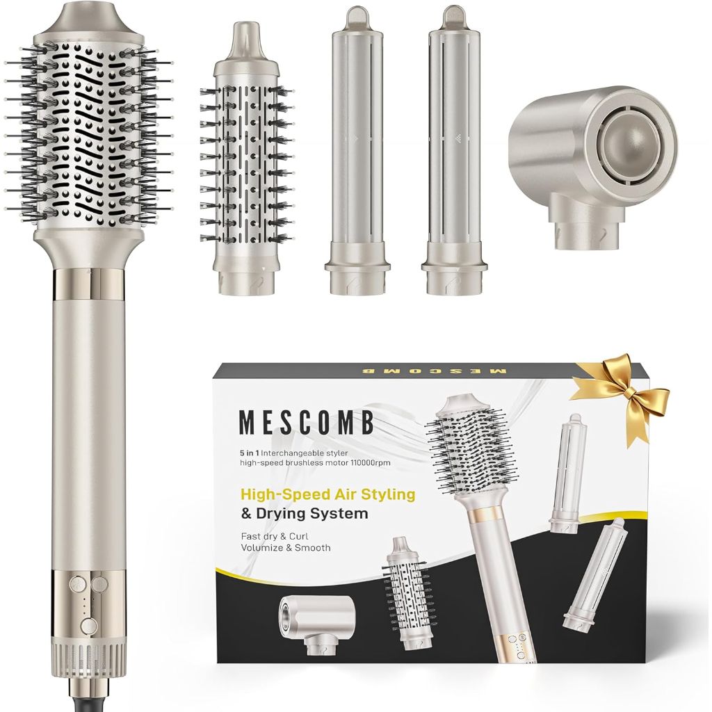 MESCOMB Upgraded 5-in-1 Hot Air Styling System - Silver