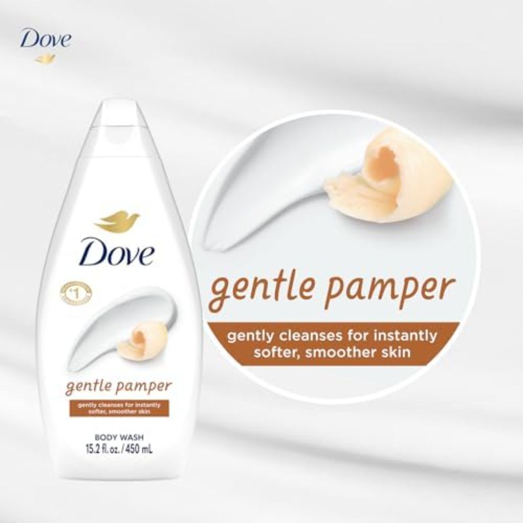Dove Body Wash Soothing Moisturizing Cleanser for Soft Skin - Gentle Pamper, 15.22 fl. oz. (3 Pack)
