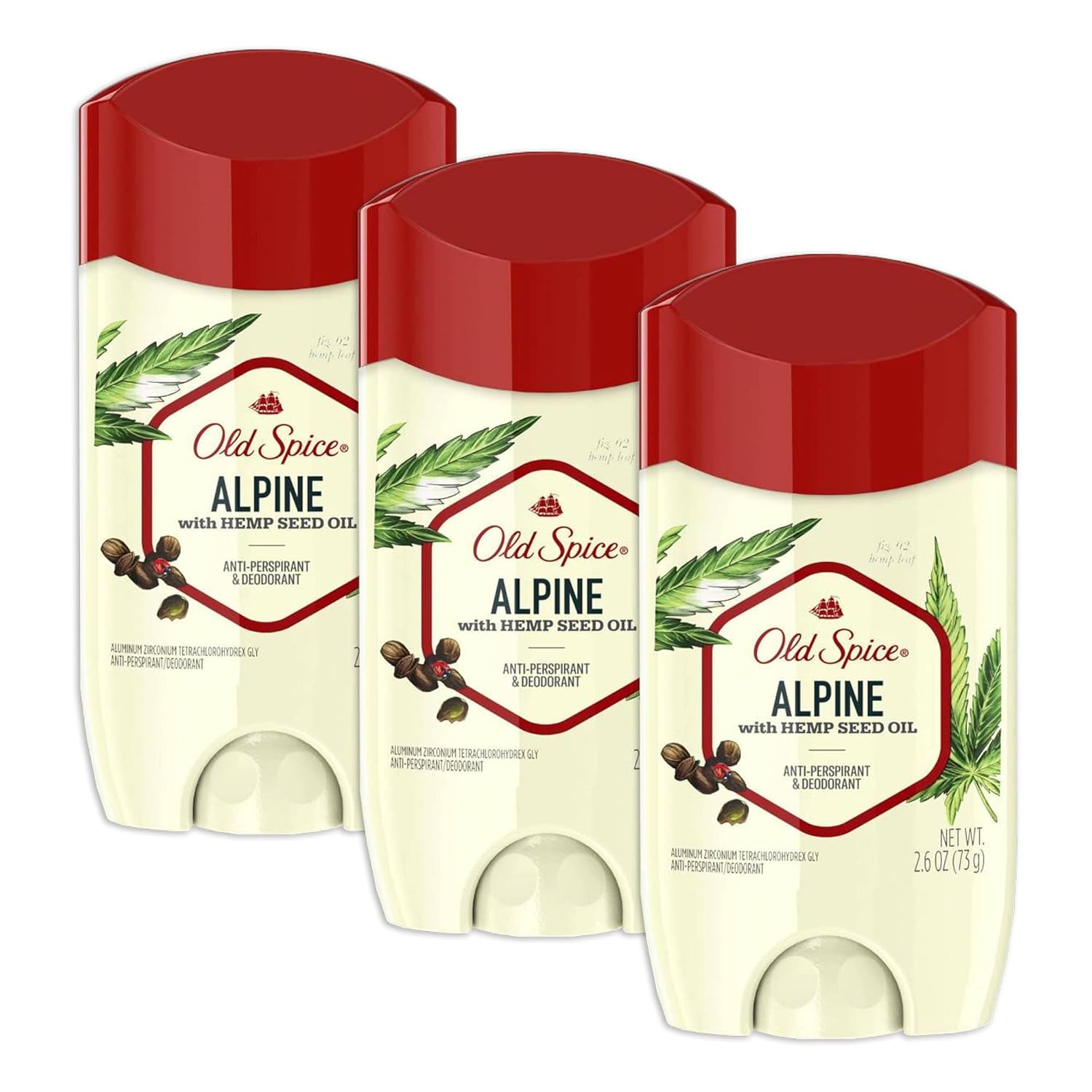 Old Spice Antiperspirant Deodorant with Hemp Seed Oil - Alpine, 2.6 (3 Pack)