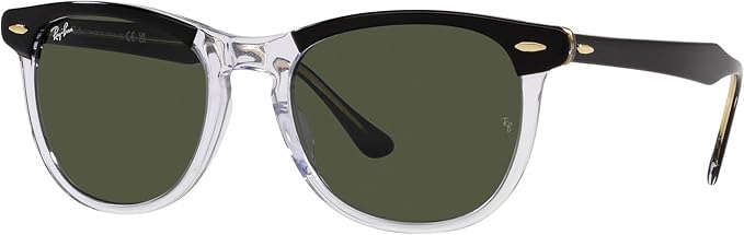 Ray-Ban Unisex RB2398 129431 Eagleeye Sunglasses - Black on Transparent Green, 53/21/145