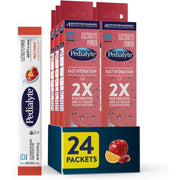 4 Count (Pack of 6) Pedialyte Fast Hydration Electrolyte Powder Packets - Fruit Punch
