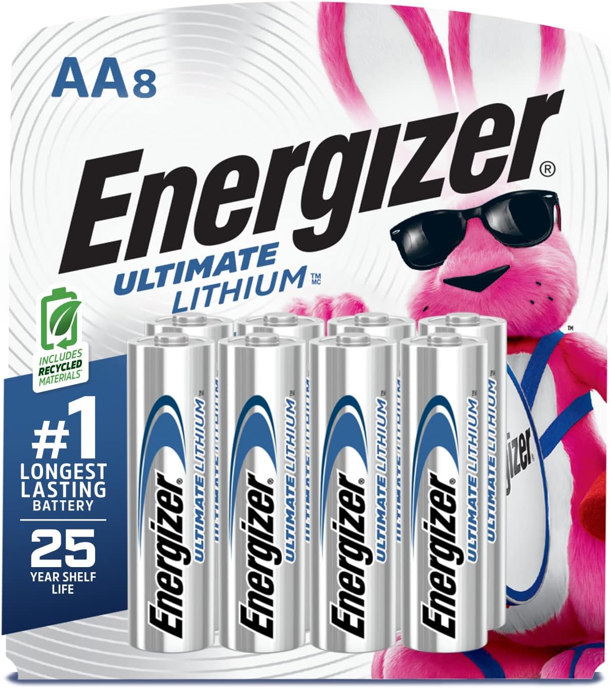 Energizer Ultimate Lithium 1.5V Batteries - AA - 8 Pack