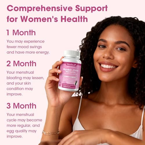 Mulittea Liposomal Myo-Inositol & D-Chiro Inositol Supplement for Women - 40:1 Ratio Plus Omega-3 - Hormone Balance, Support Ovarian, Help Menstrual Cycles & Mood - Vegan 120 Softgels