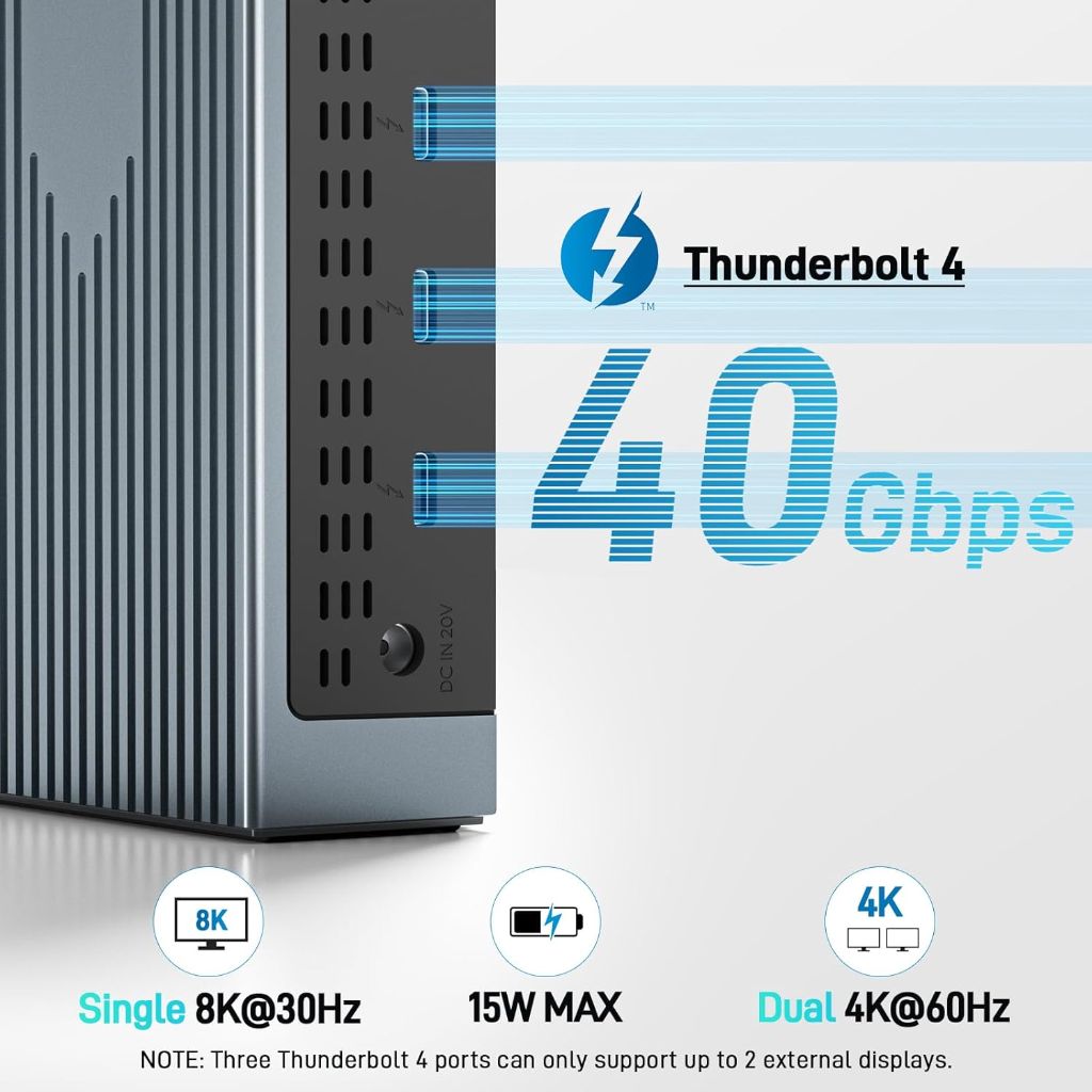 Acer Thunderbolt 4 Dock, 16-in-1 DisplayLink Docking Station, USB-C/HDMI