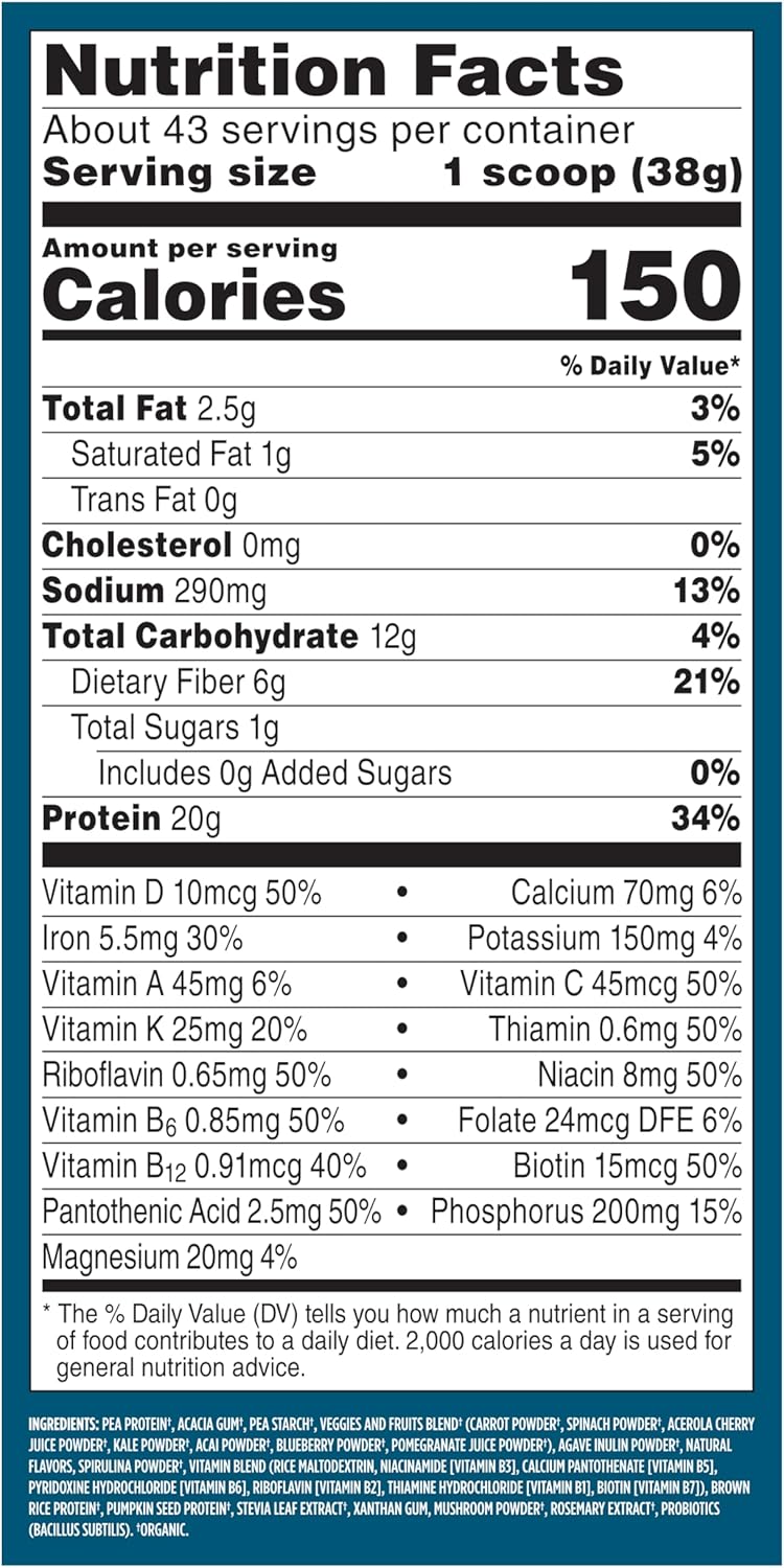 Vega All-In-One Organic Protein Shake Mix - French Vanilla, 58.1 oz.