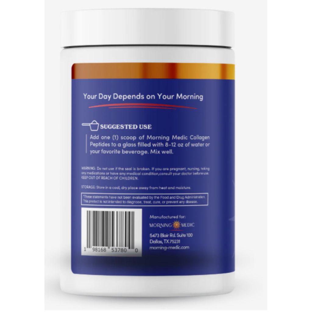 Morning Medic Collagen Peptides Powder -Unflavored, 41 Servings