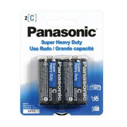 Panasonic Super Heavy Duty Alkaline Batteries - C Cell - 2 Pack