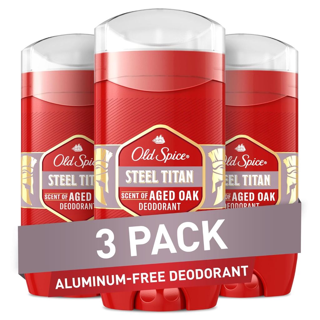 Old Spice Aluminum-Free Men's Deodorant - Steel Titan (Aged Oak) 3oz Sticks (3 Pack)