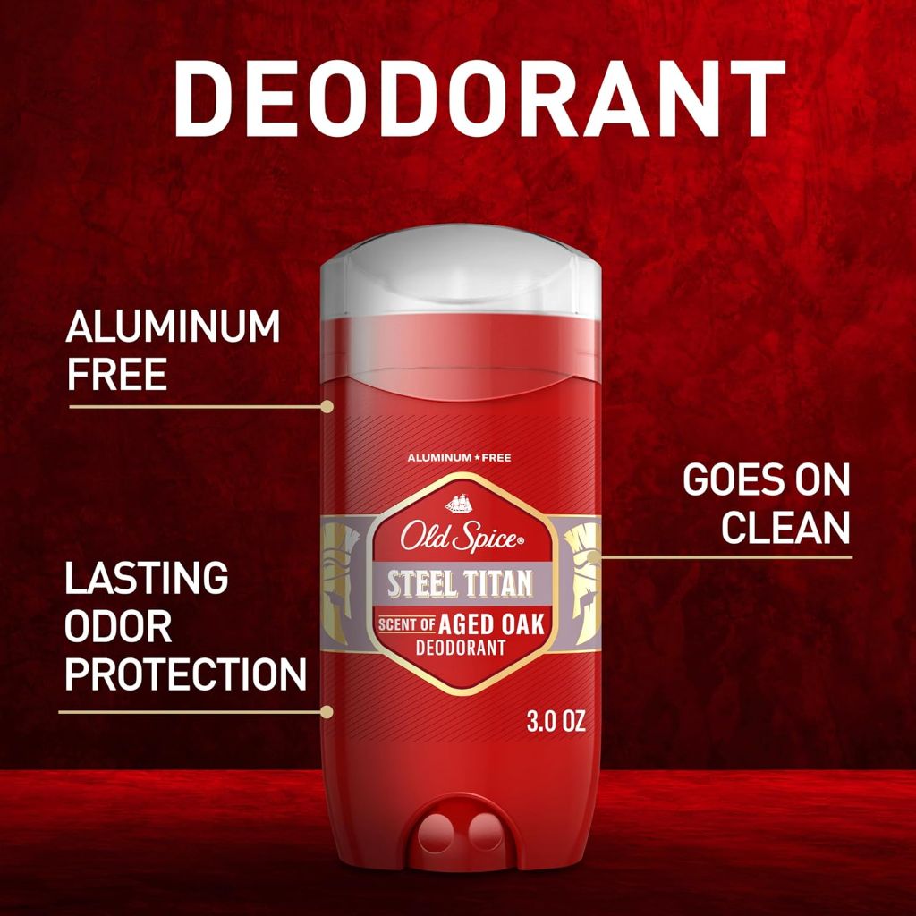 Old Spice Aluminum-Free Men's Deodorant - Steel Titan (Aged Oak), 3oz (3 Pack)