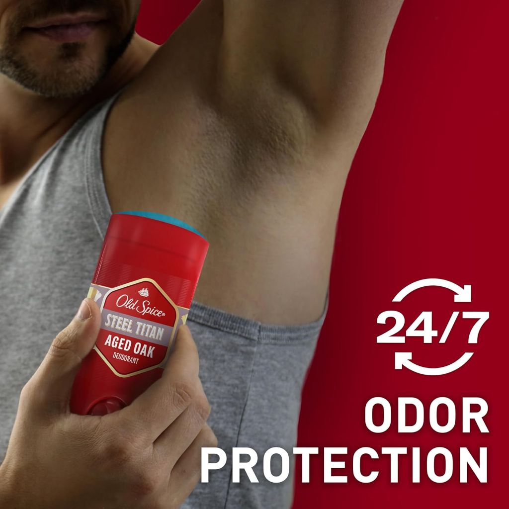 Old Spice Aluminum-Free Men's Deodorant - Steel Titan (Aged Oak) 3oz Sticks (3 Pack)