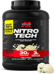 MuscleTech Nitro Tech Whey Protein Powder - Vanilla Cream, 4 lbs.