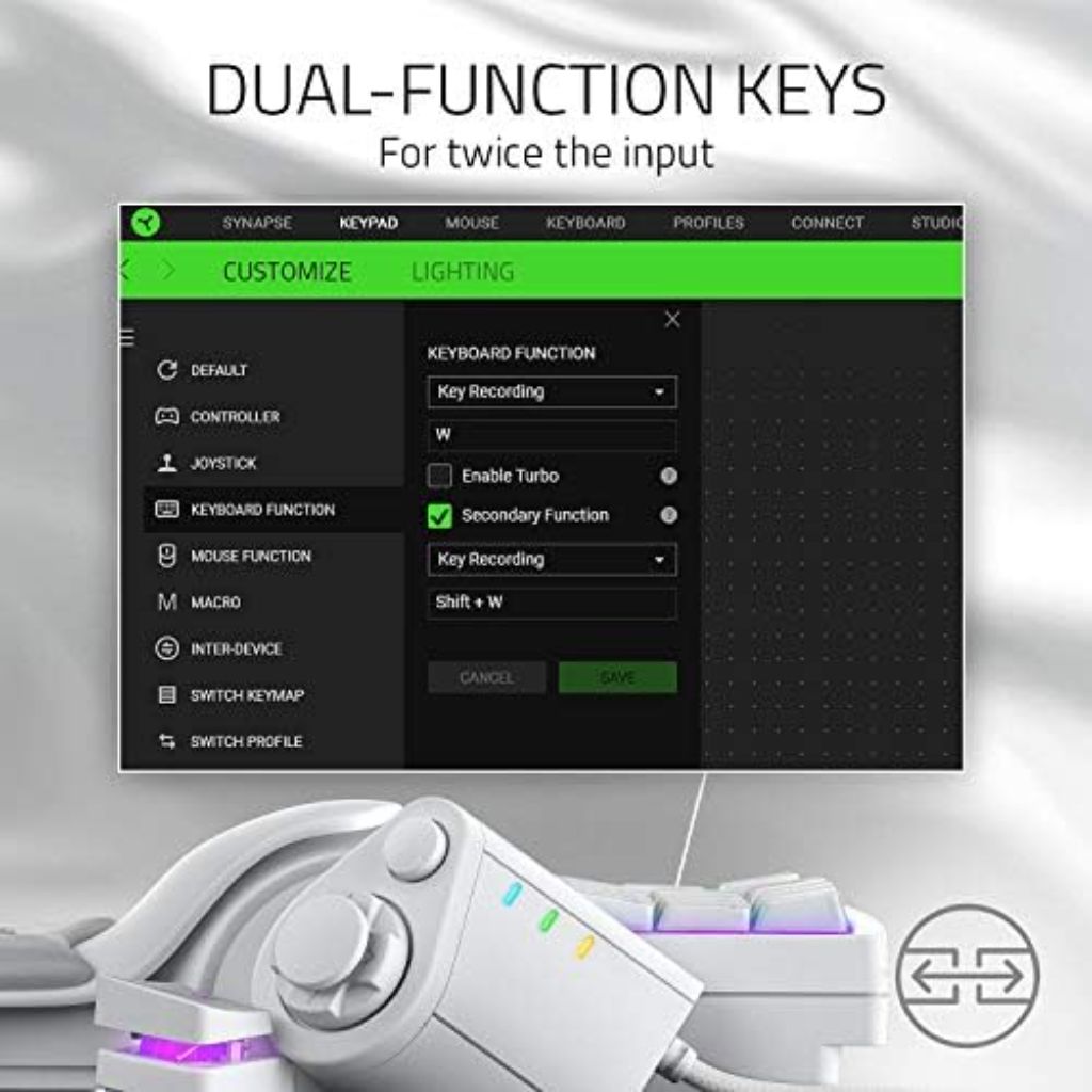 Razer Tartarus Pro Gaming Keypad - Mercury White