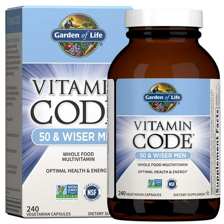 Garden of Life Vitamin Code 50 & Wiser Men's Multivitamin - 240 Capsules (2 Pack)