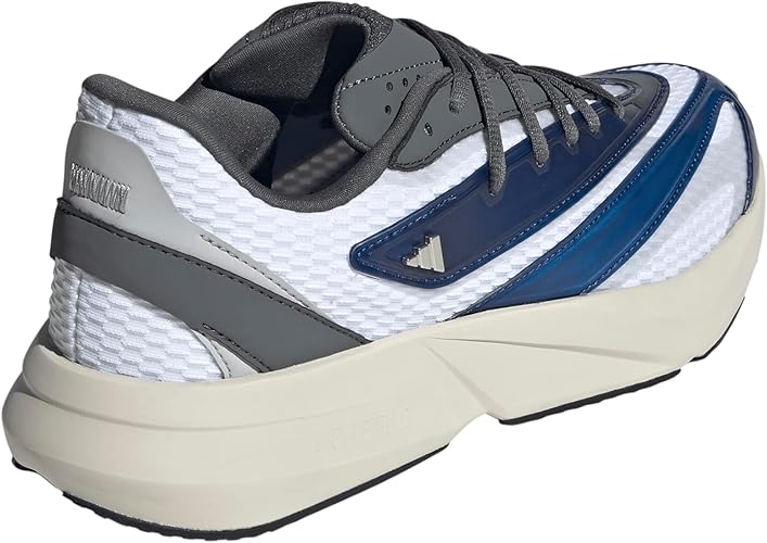 adidas Men's Lightblaze Sneaker - White/Dark Blue/Gray, Size 4