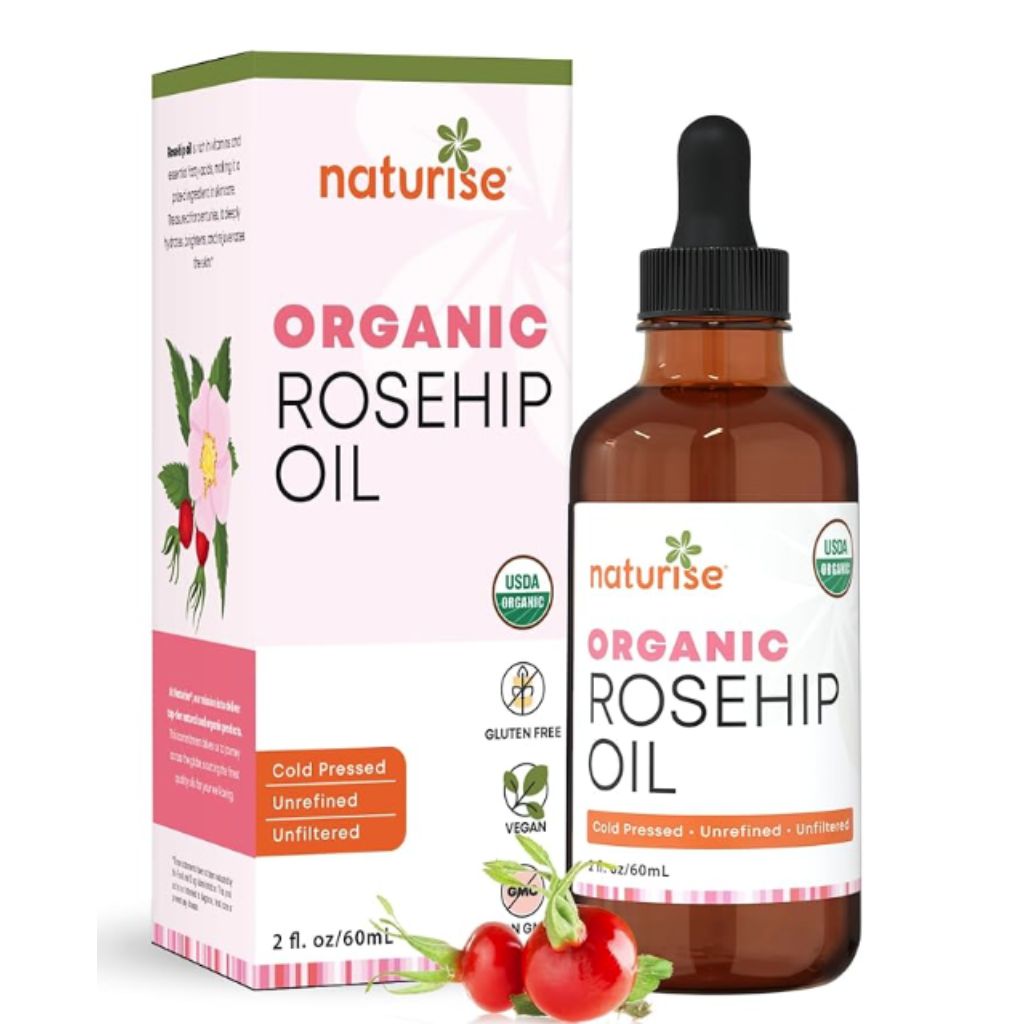 Naturise Organic Rosehip Seed Oil, 100% Pure, Natural Cold Pressed for Skin, Hair, Nails and Body - 2 fl. o.z
