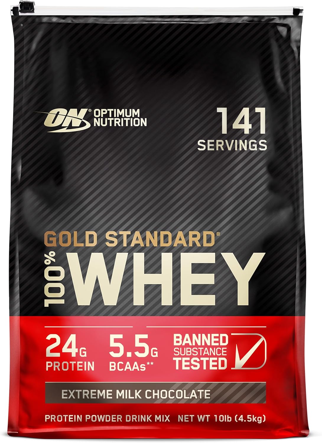 Optimum Nutrition Gold Standard 100% Whey Protein Powder - Extreme Milk Chocolate, 10 lbs.