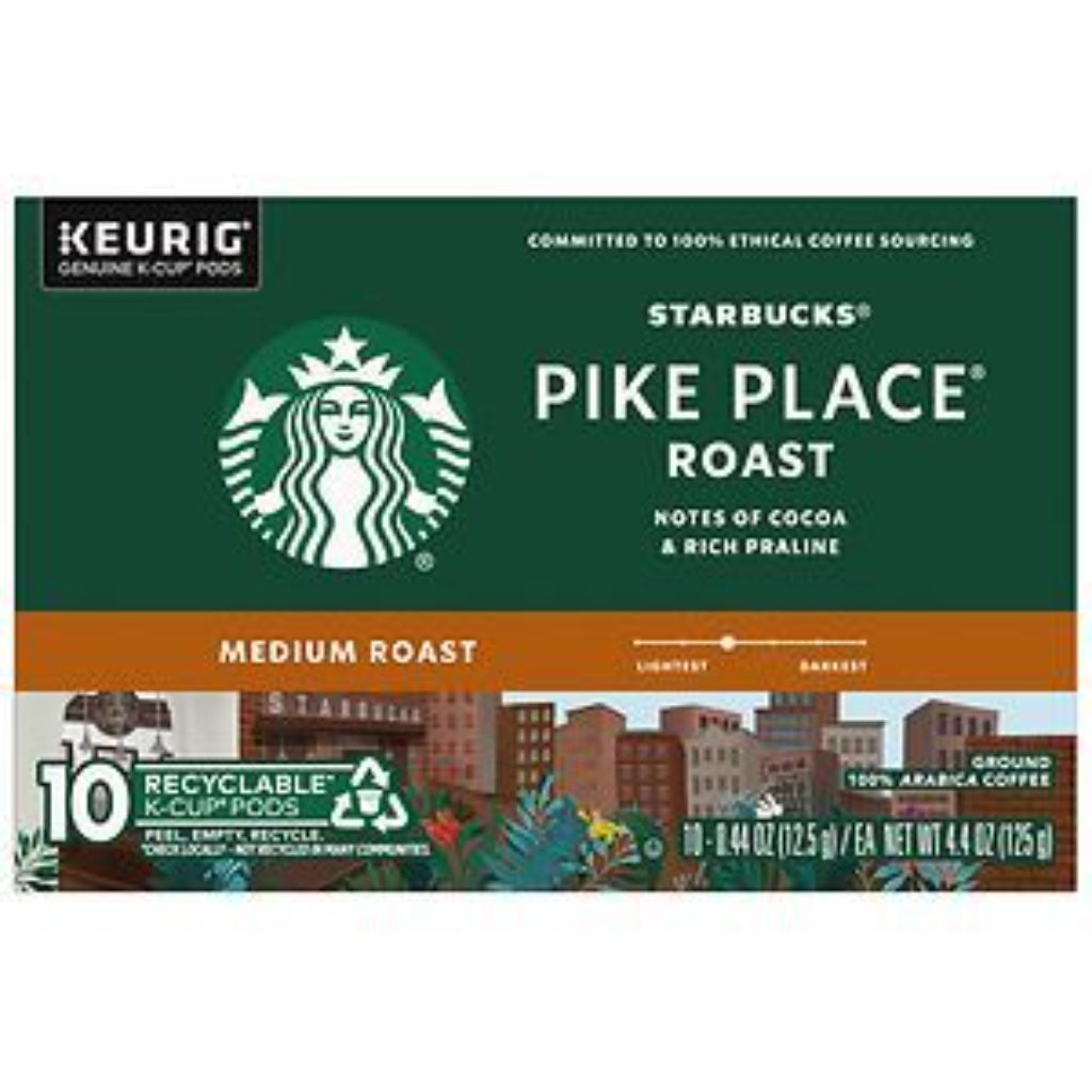 Starbucks Pike Place Medium Roast Keurig K-Cup Coffee Pods, 10ct