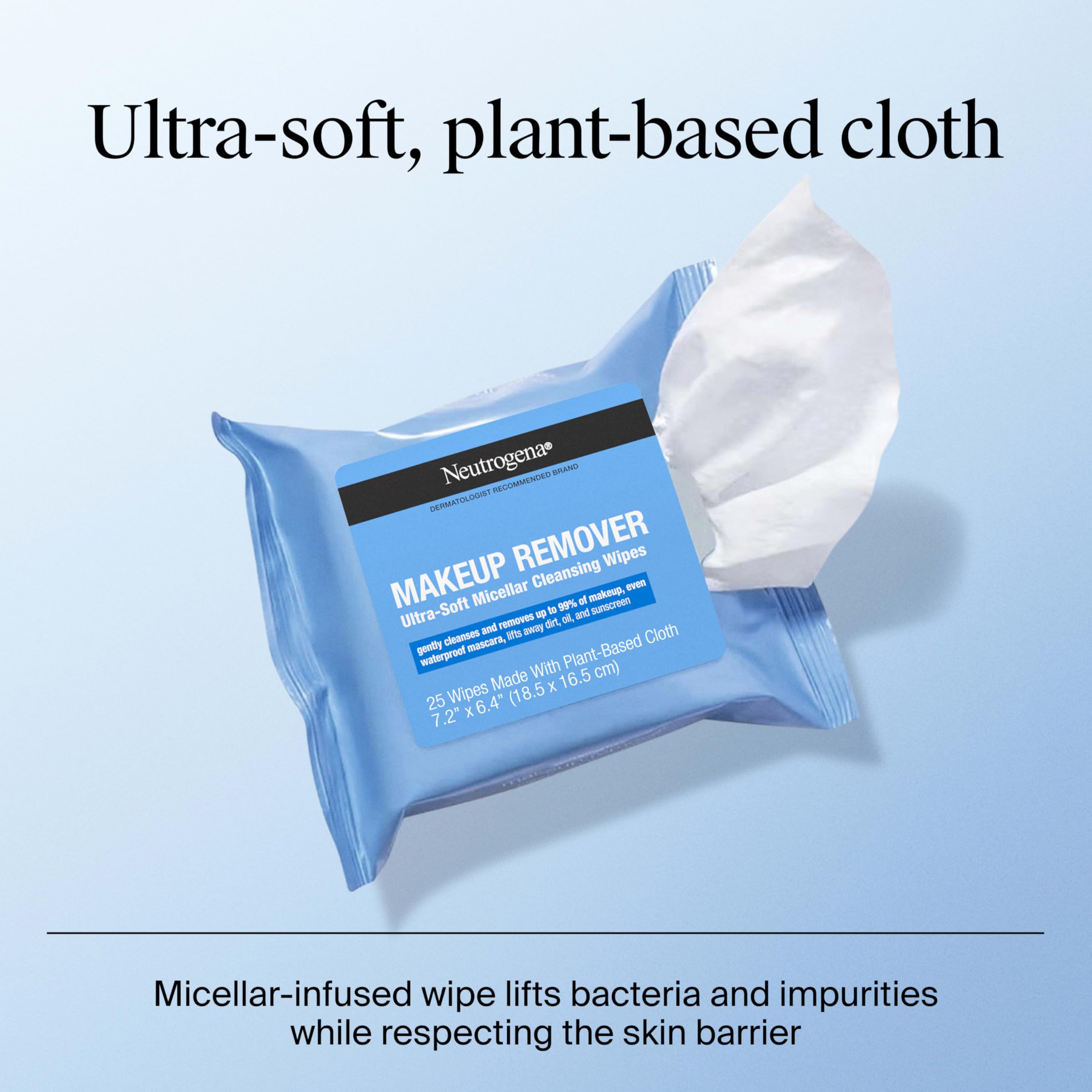 Neutrogena Makeup Remover Wipes - Ultra Soft Micellar Facial Cleansing - 50ct