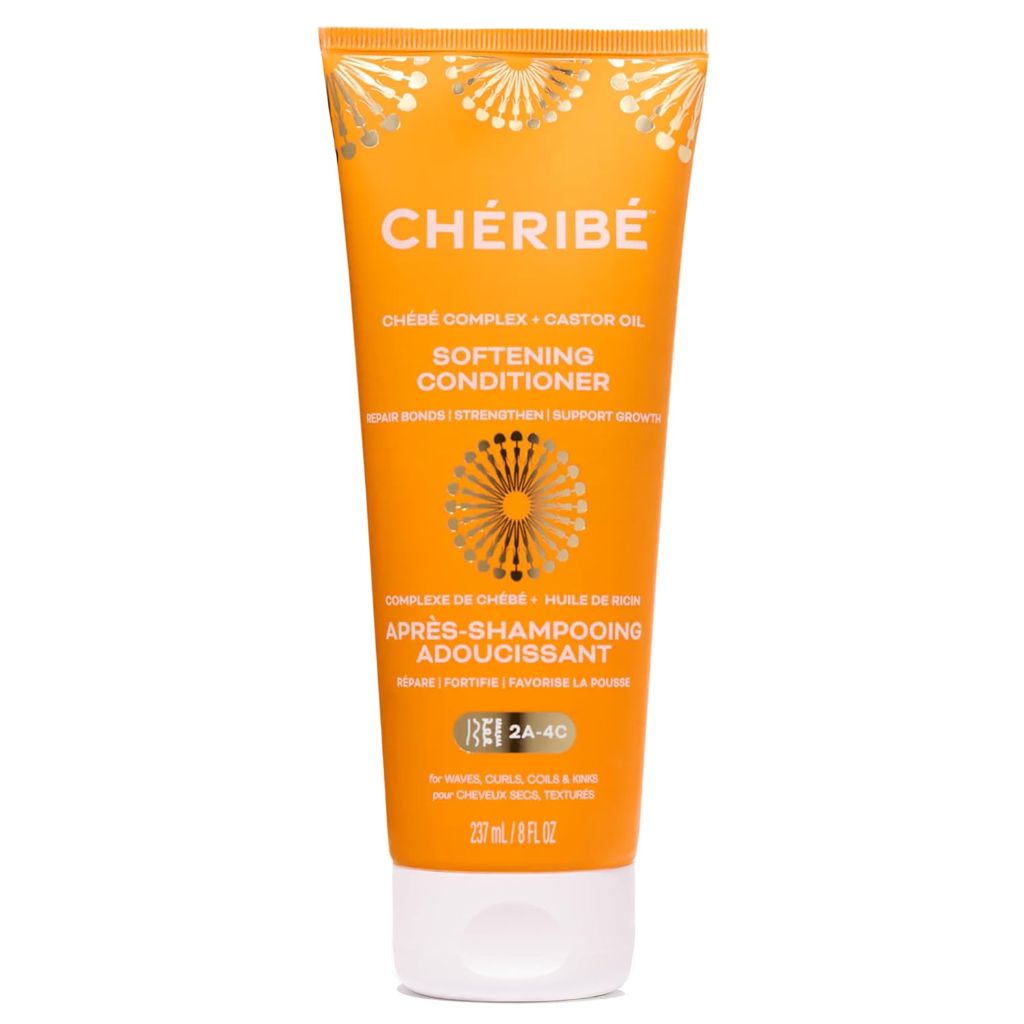 Cheribe Softening Conditioner with Chebe Complex + Castor Oil Strengthens Hair, Promotes Hair Growth & Length Retention For All Hair Textures 2A-4C & Porosities, Sulfate Free, 8 fl oz