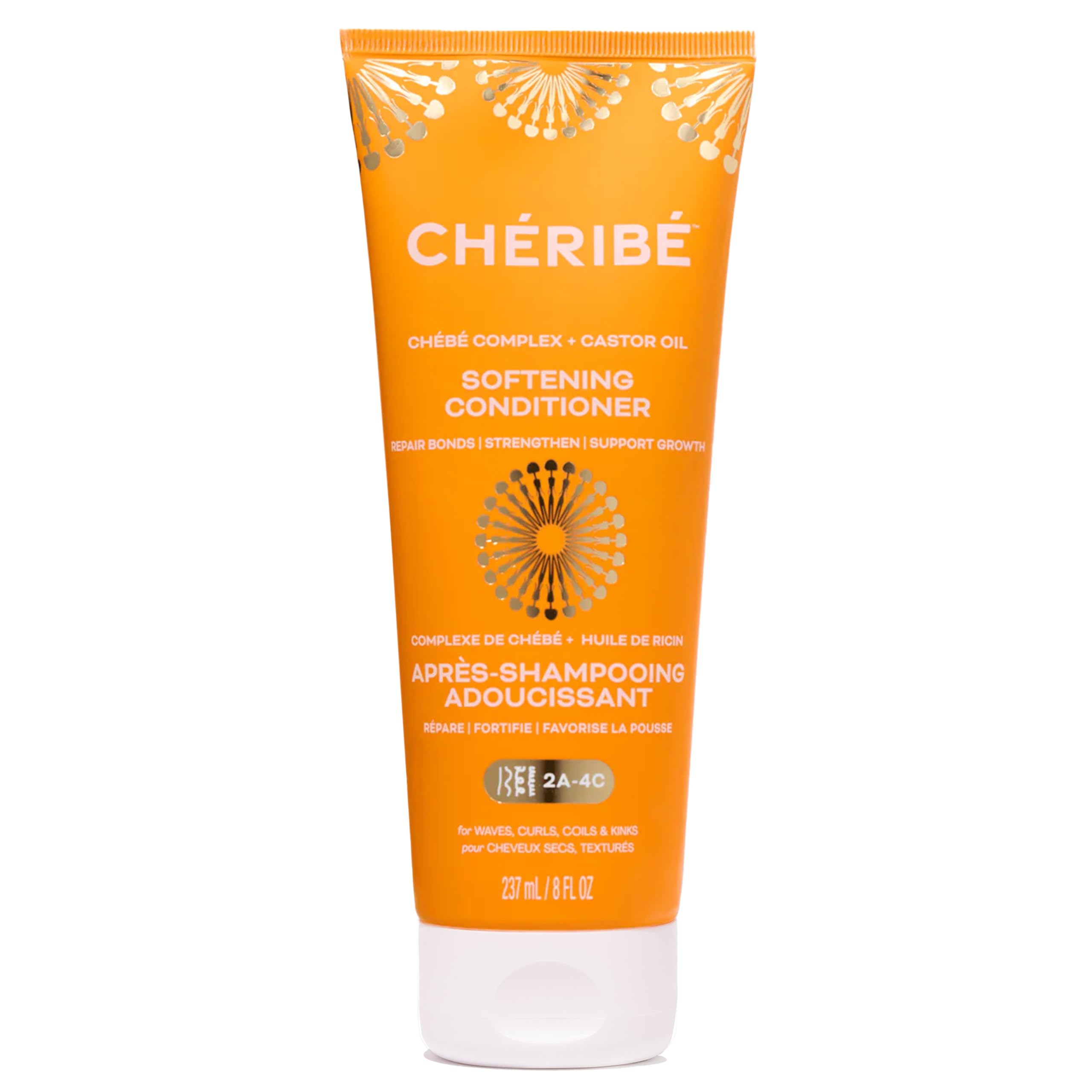 Cheribe Softening Conditioner with Chebe Complex + Castor Oil Strengthens Hair, Promotes Hair Growth & Length Retention For All Hair Textures 2A-4C & Porosities, Sulfate Free, 8 fl oz